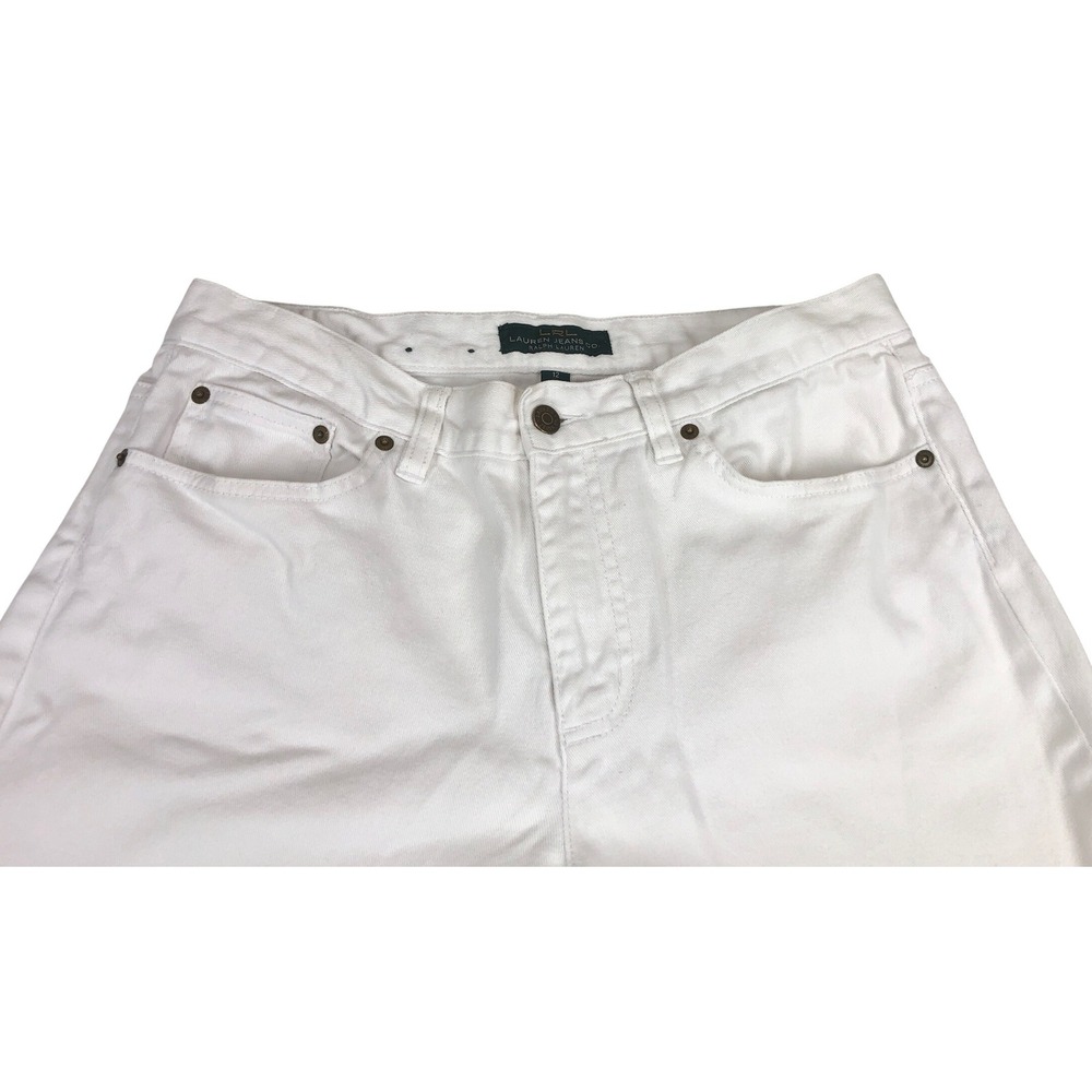 Lauren Ralph Lauren Womens White Straight Leg Denim Jeans Size 12 Nautical Pants - Picture 3 of 10